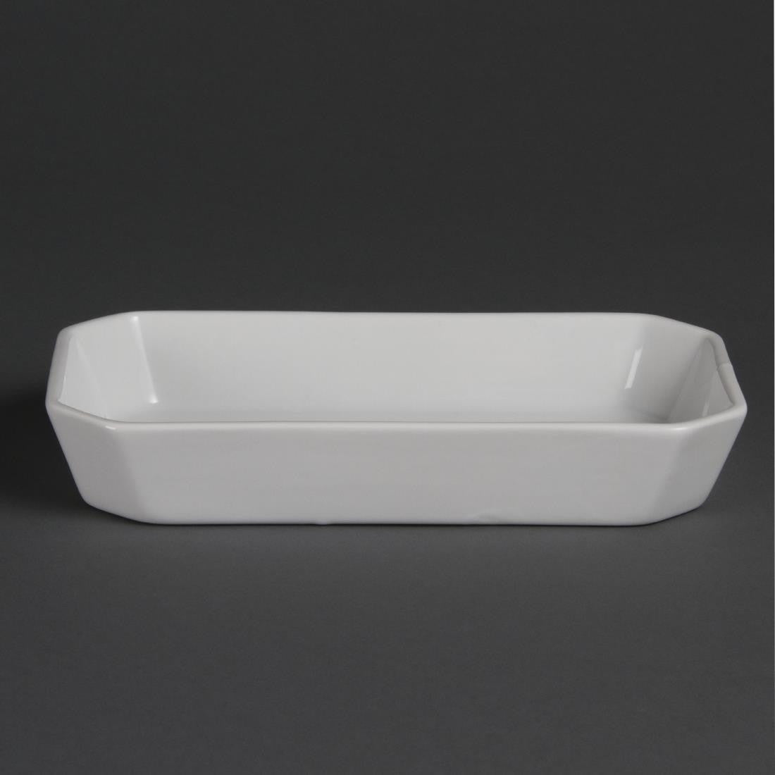 Olympia Whiteware Oblong Hors d'Oeuvre Dishes 235x 122mm 6 Pack W438