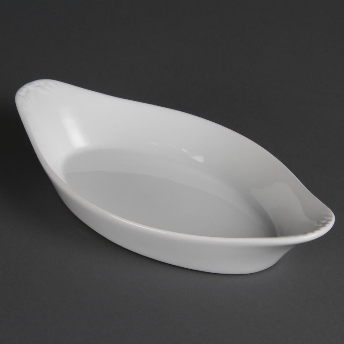 Olympia Whiteware Oval Eared Dishes 262mm 6 Pack W440