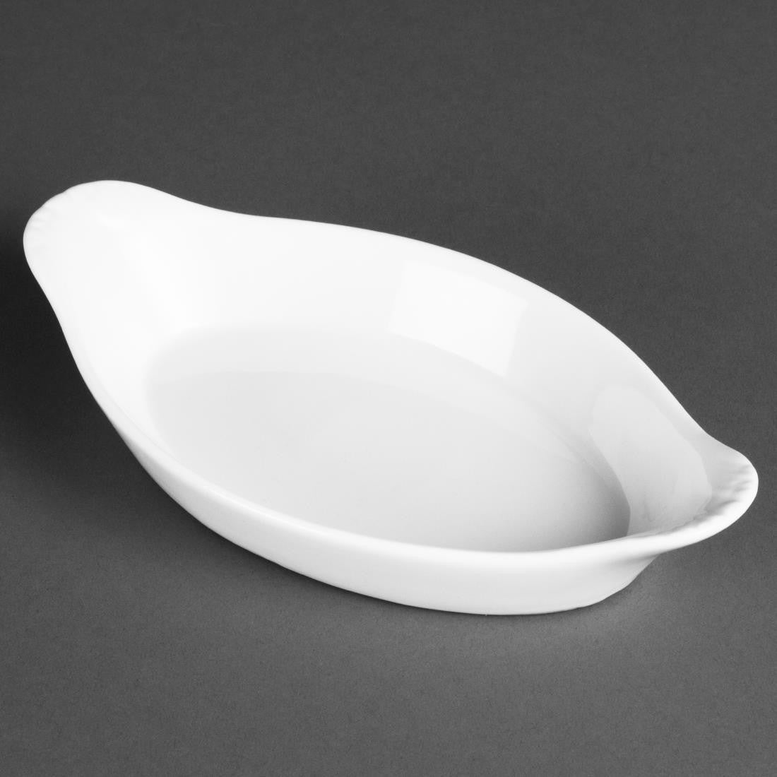 Olympia Whiteware Oval Eared Dishes 204mm 6 Pack W441