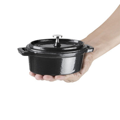 Vogue Cast Iron Oval Mini Pot Black Y264
