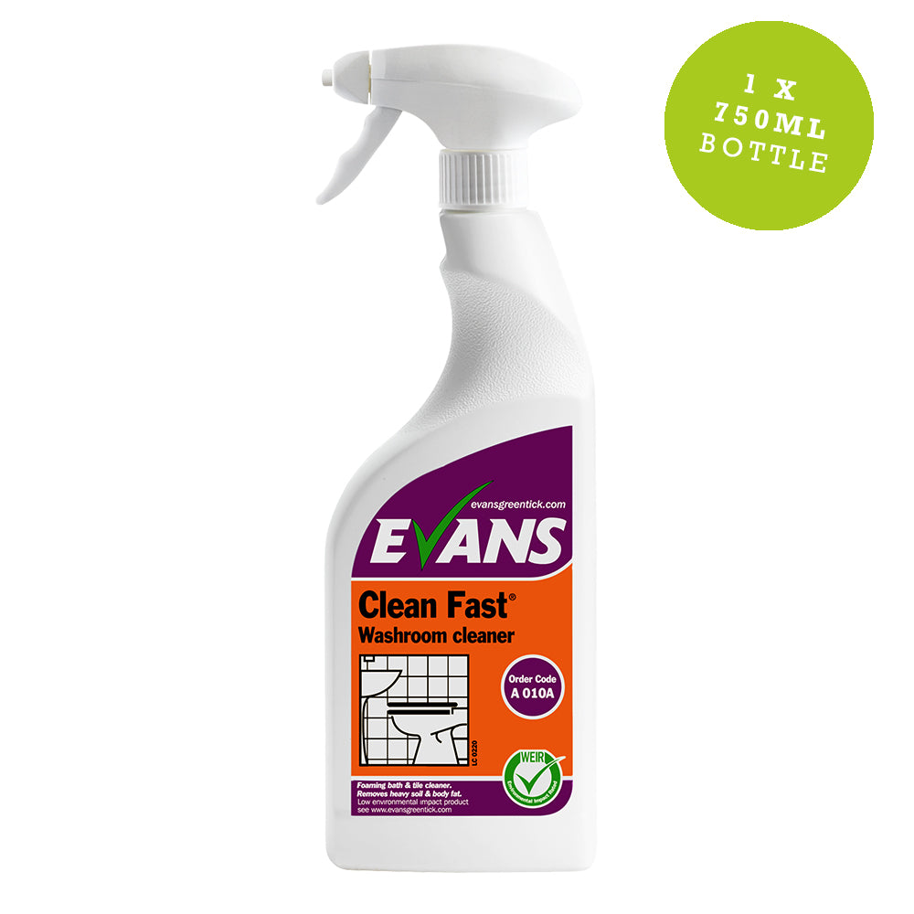 Evans Cleanfast Foaming Washroom Cleaner 750ml Ready To Use Trigger Bottles