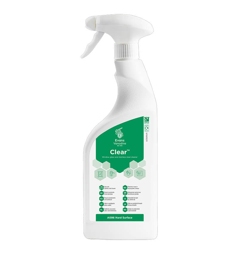 Evans Clear Glass And Stainless Steel Cleaner 750ml Ready To Use Trigger Bottles