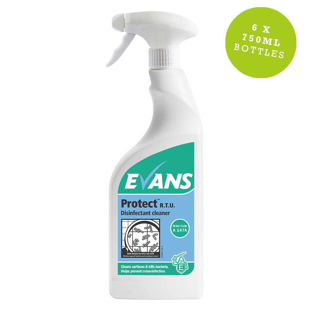 Evans Protect Perfumed Disinfectant Cleaner 750ml Ready To Use Trigger Bottles