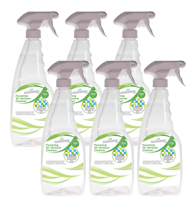 Excellence Foaming Washroom Cleaner 750ml Ready To Use Trigger Bottles