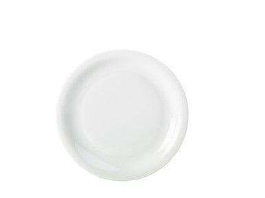 Genware Porcelain Narrow Rim Plate 22cm/8.5" 6 Pack