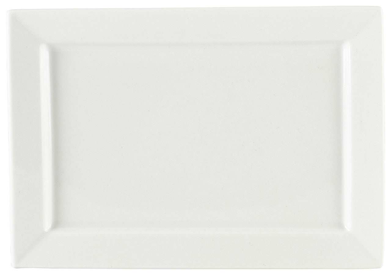 Genware Porcelain Rectangular Plate 24 x 17cm/9.5 x 6.75" 6 Pack