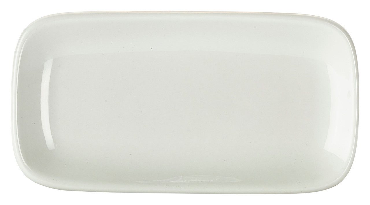 Genware Porcelain Rounded Rectangular Plate 19.5 x 10cm/7.75 x 4" 6 Pack