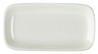 Genware Porcelain Rounded Rectangular Plate 19.5 x 10cm/7.75 x 4" 6 Pack