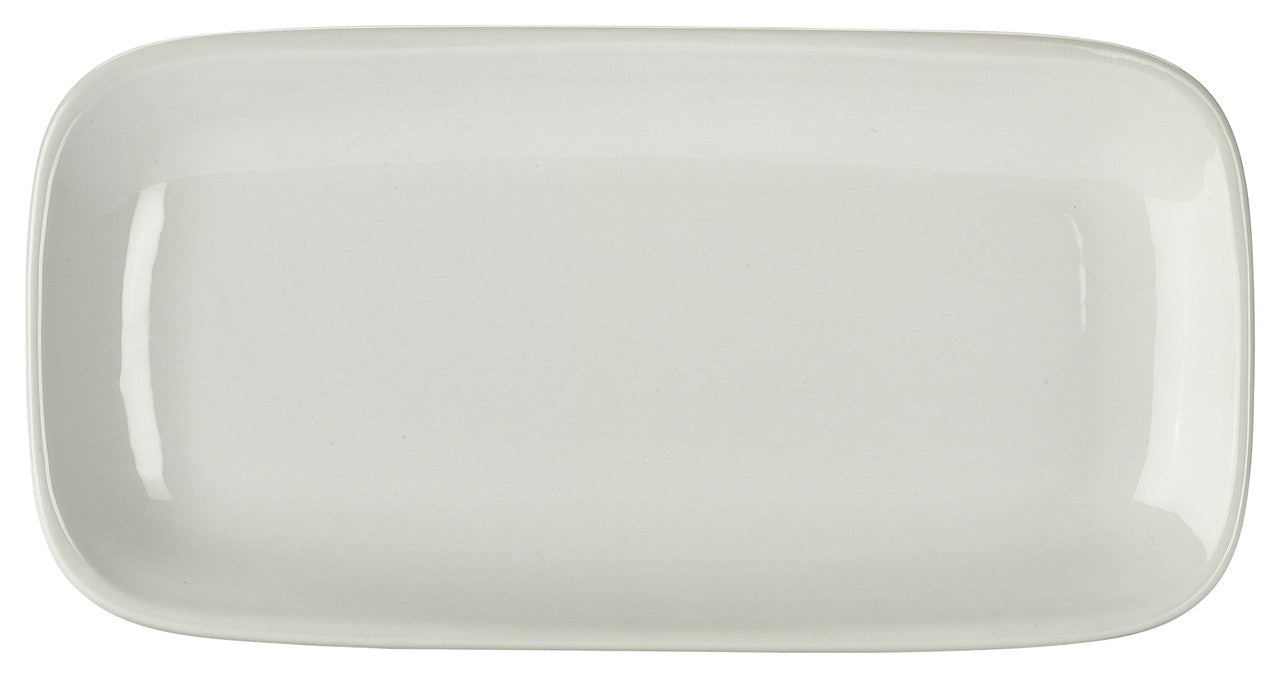 Genware Porcelain Rounded Rectangular Plate 29.5 x 15cm/11.5 x 6" 6 Pack
