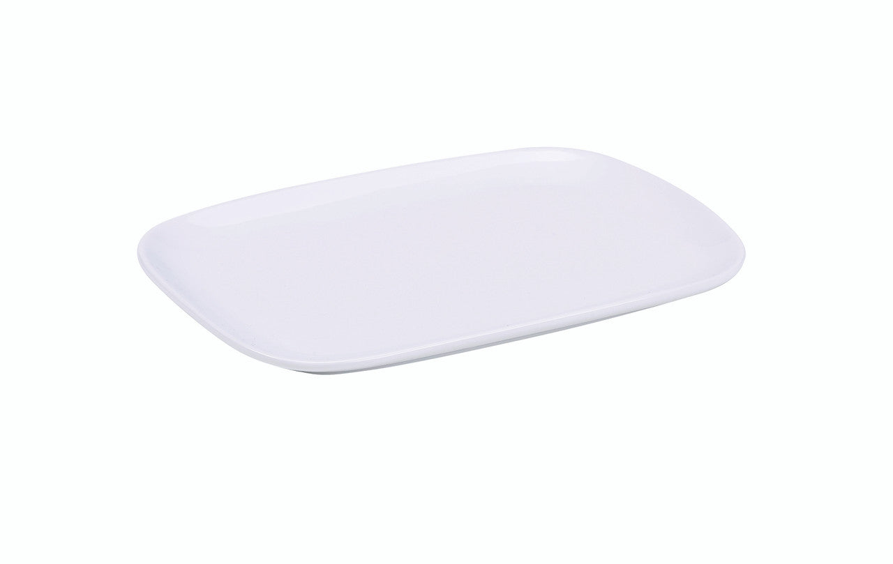 Genware Porcelain Ellipse Rectangular Plate 22.8 x 16.6cm/9 x 6.5" 6 Pack