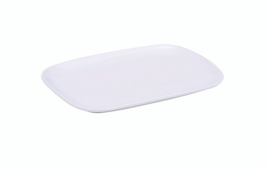 Genware Porcelain Ellipse Rectangular Plate 22.8 x 16.6cm/9 x 6.5" 6 Pack