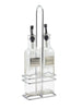 Square Glass Oil & Vinegar With Chrome Stand