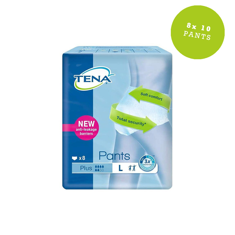 Tena 782618 Pants Plus Large (1300 - 1700ML) Waist 100-135cm 10 Pack