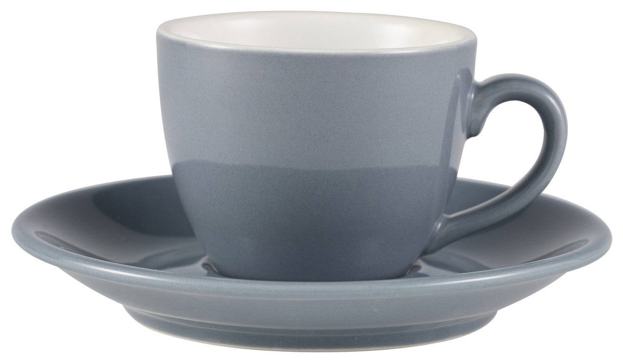 Genware Porcelain Grey Bowl Shaped Cup 9cl/3oz 6 Pack
