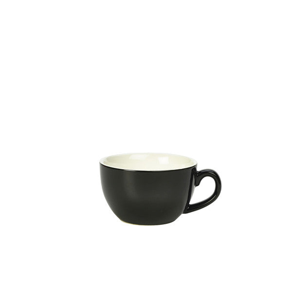 Genware Porcelain Black Bowl Shaped Cup 17.5cl/6oz 6 Pack