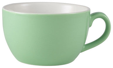 Genware Porcelain Green Bowl Shaped Cup 17.5cl/6oz 6 Pack