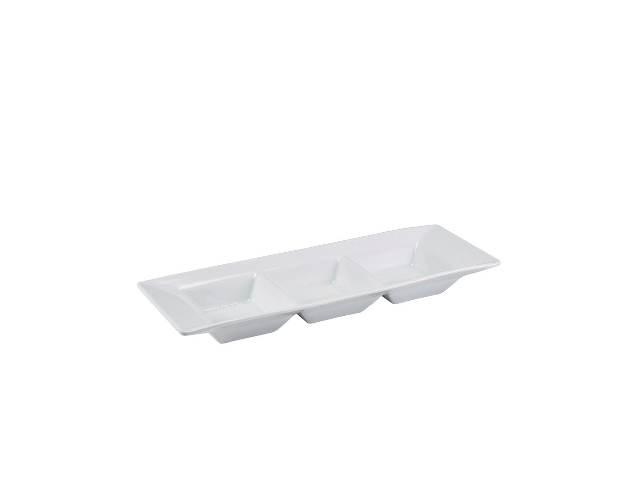 GenWare Porcelain Triple Dish 25.4 x 9cm/10 x 3.5" 6 Pack Group Image