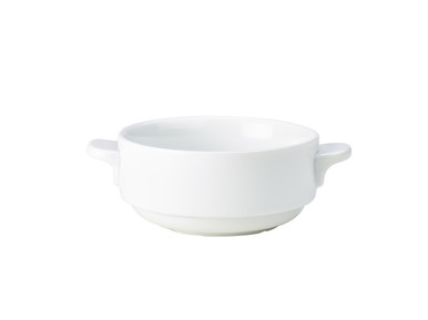 Genware Porcelain Lugged Soup Bowl 25cl/8.75oz 6 Pack