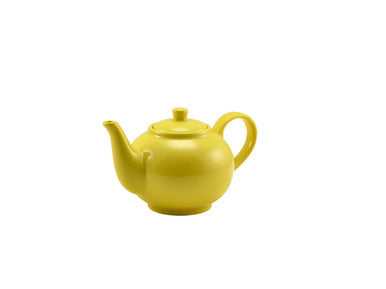 Genware Porcelain Yellow Teapot 45cl/15.75oz 6 Pack