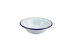 Enamel Bowl White with Blue Rim 16cm/6.25"