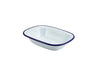 Enamel Rect. Pie Dish White & Blue 20cm 12 Pack