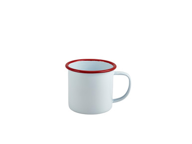 Enamel Mug White with Red Rim 36cl/12.5oz