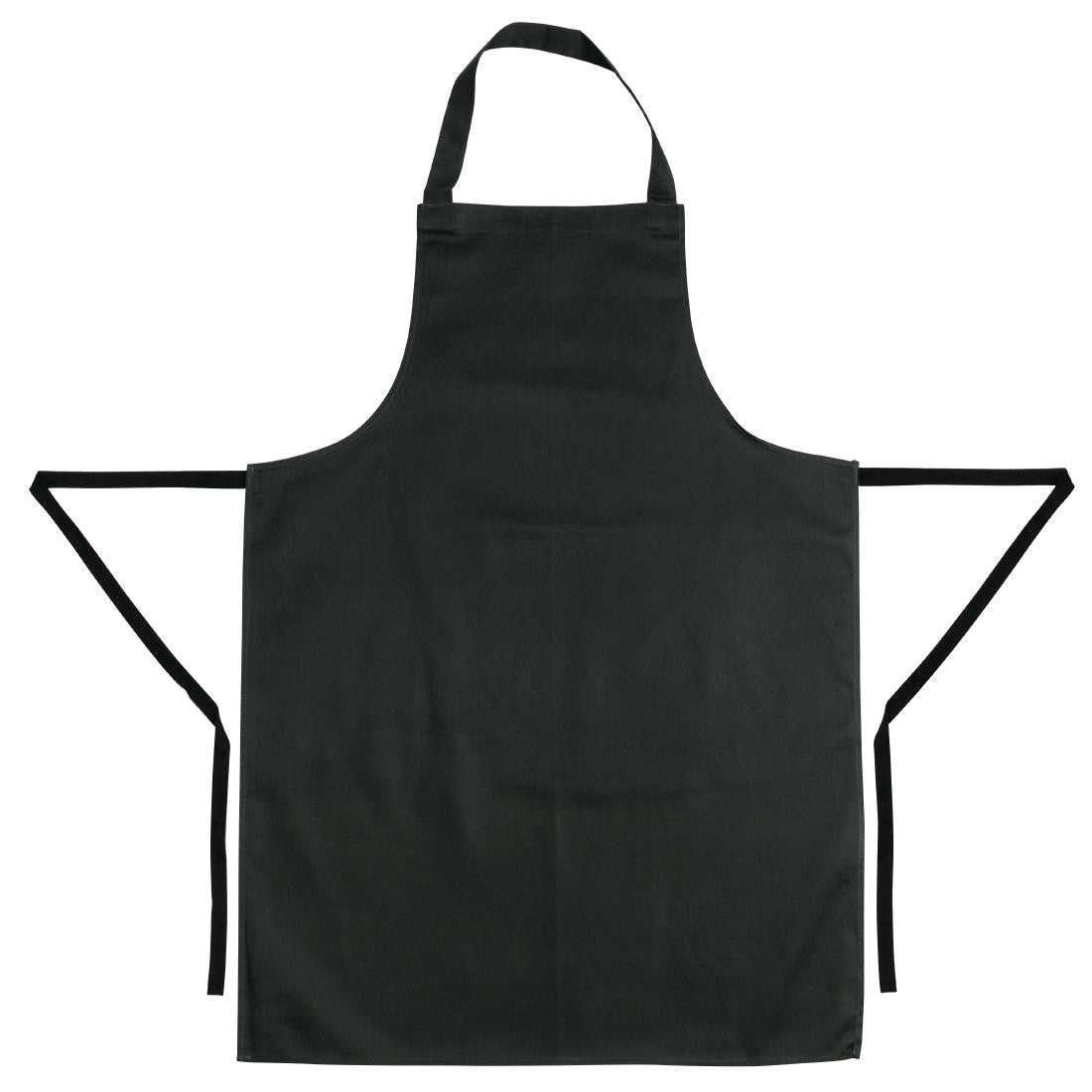 Full view of Whites Bib Apron Polycotton Black.