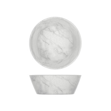 White Marble Agra Melamine Bowl 20.5 x 7.5cm 6 Pack