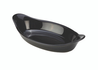 GenWare Stoneware Black Oval Eared Dish 22cm/8.5" 4 Pack