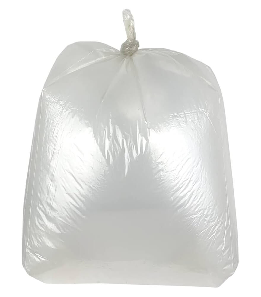 Full shot of a completely full Heavy Duty Clear Refuse Sack.