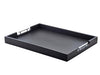 GenWare Solid Black Butlers Tray with Metal Handles 65 x 49cm