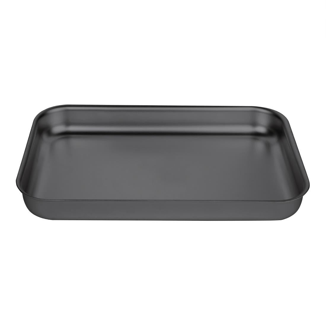Side top view of Vogue Anodised Aluminium Bakewell Pan 320mm.