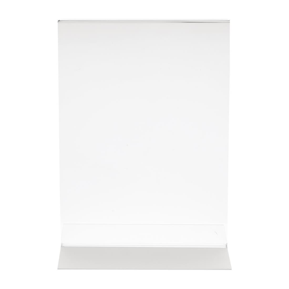 Full shot of Olympia Upright Acrylic Menu Holder A4.