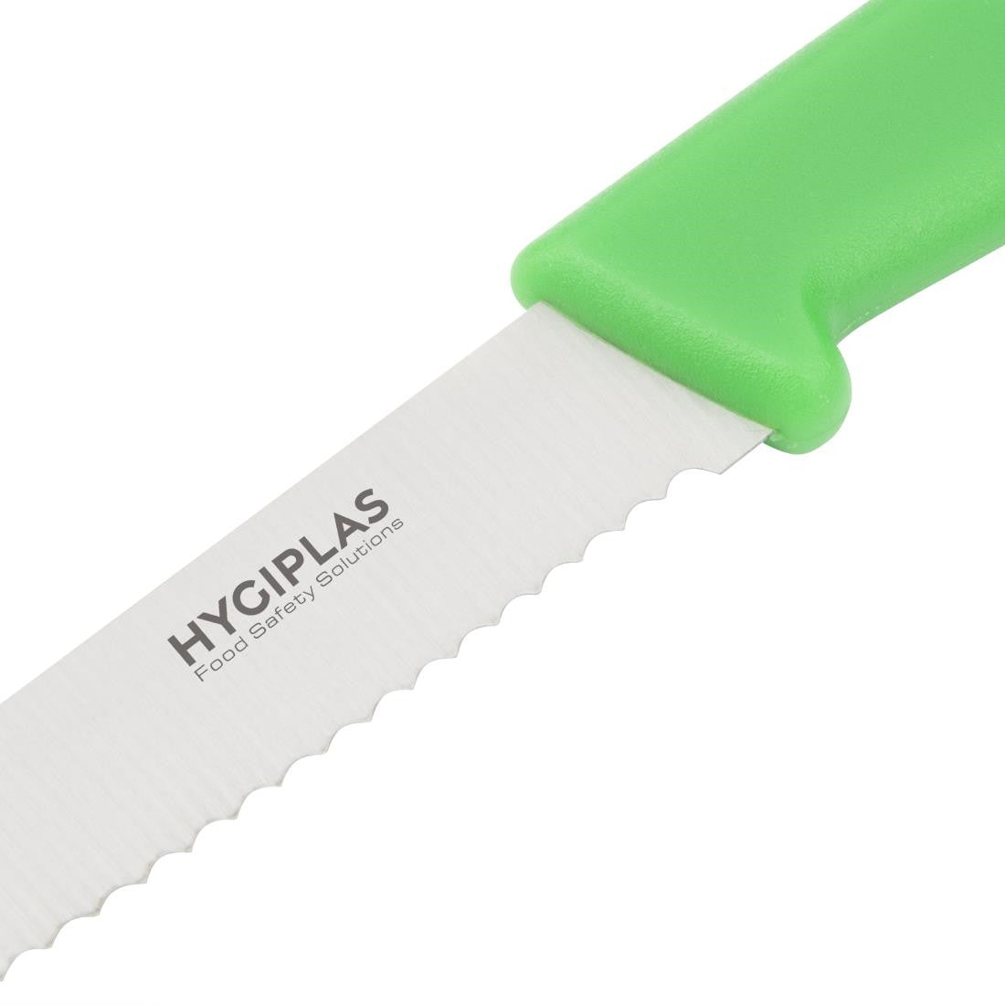 Blade of Hygiplas Serrated Tomato Knife Green 10cm.