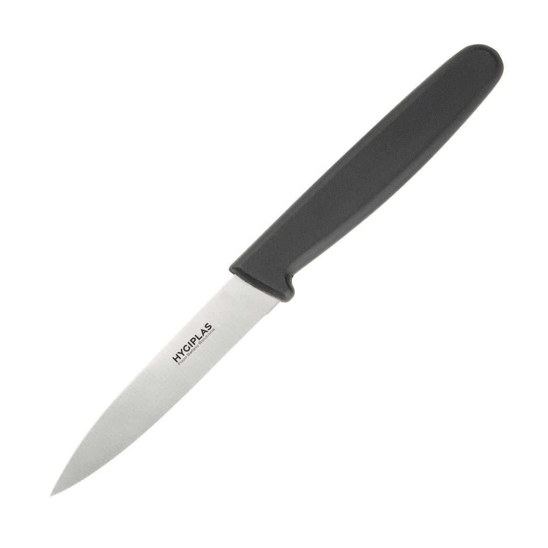 Full shot of Hygiplass Black Paring Knife 3 inch.