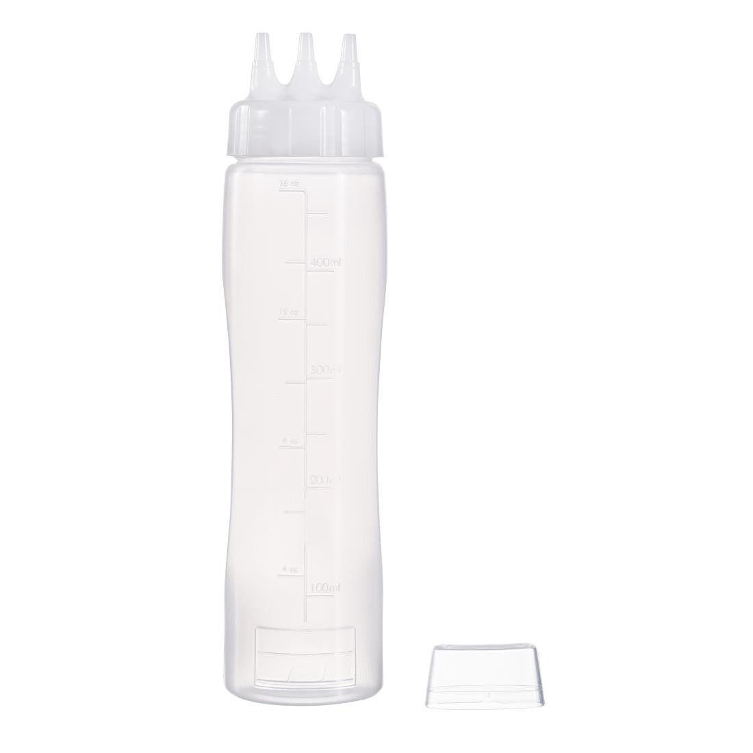 Araven Squeeze Sauce Bottle 3 Nozzles 50cl White CZ803