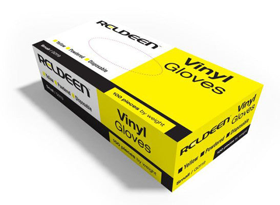 Disposable Powdered Vinyl Gloves Yellow