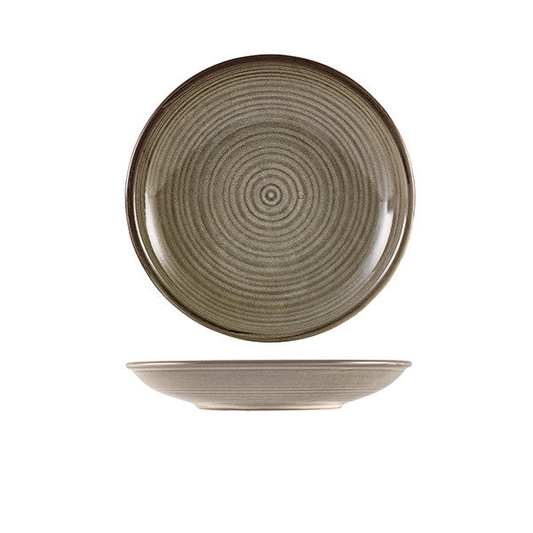Terra Porcelain Grey Deep Coupe Plate 21cm 6 Pack