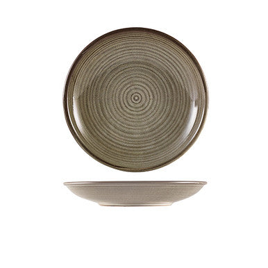 Terra Porcelain Grey Deep Coupe Plate 21cm 6 Pack
