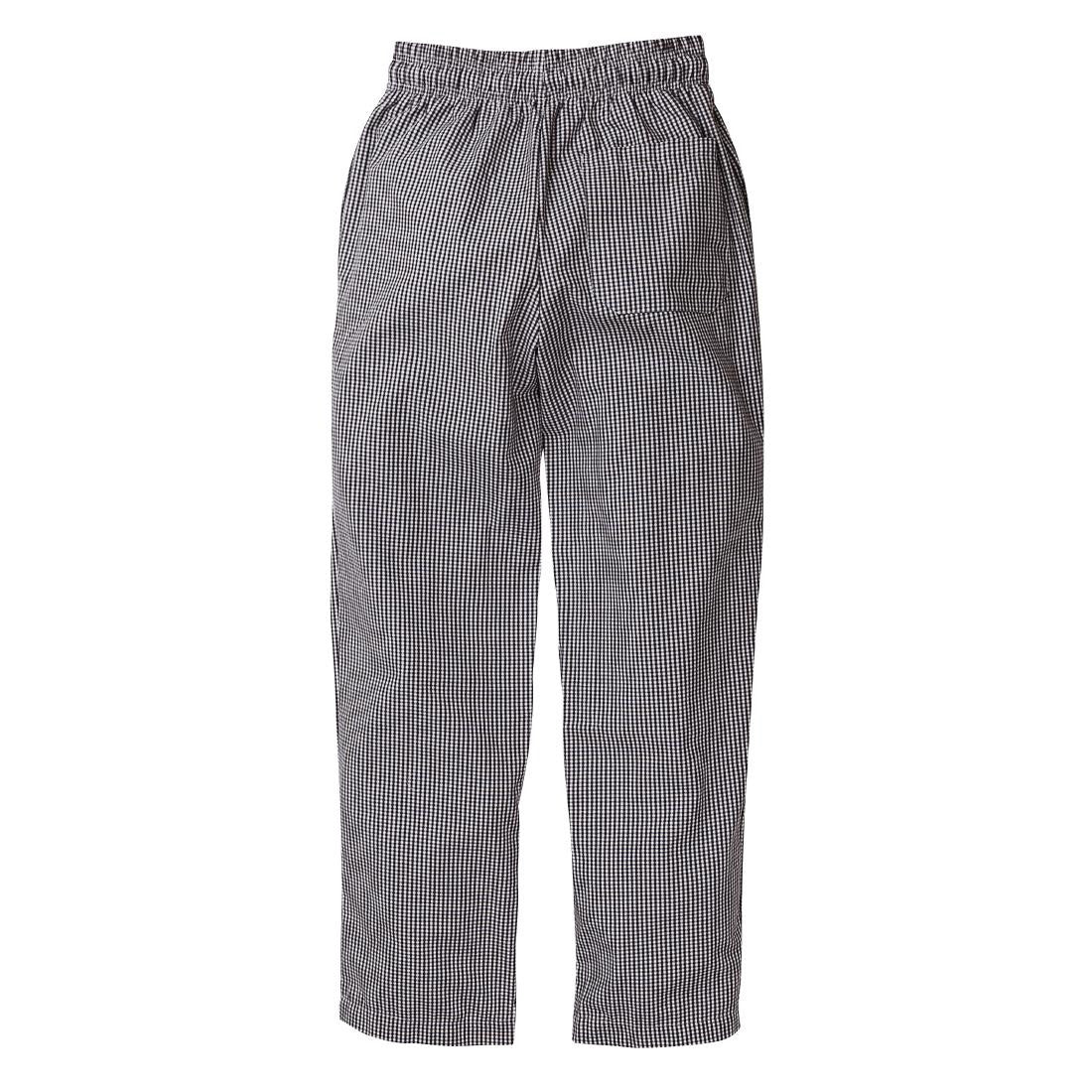 Full view of Whites Unisex Vegas Chefs Trousers Black and White Check L.