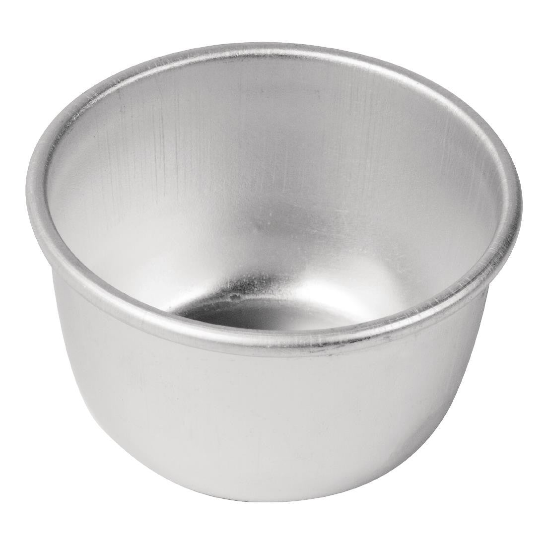 Side top view of Vogue Aluminium Mini Pudding Basin 105ml .