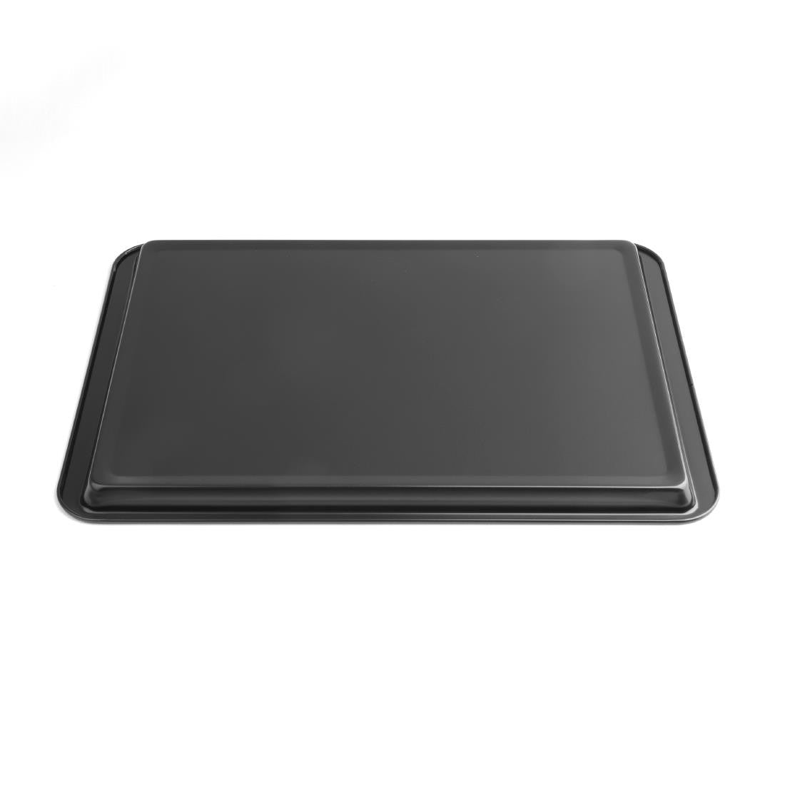 Back view of Vogue Non-Stick Carbon Steel Baking Tray 370 x 257mm.