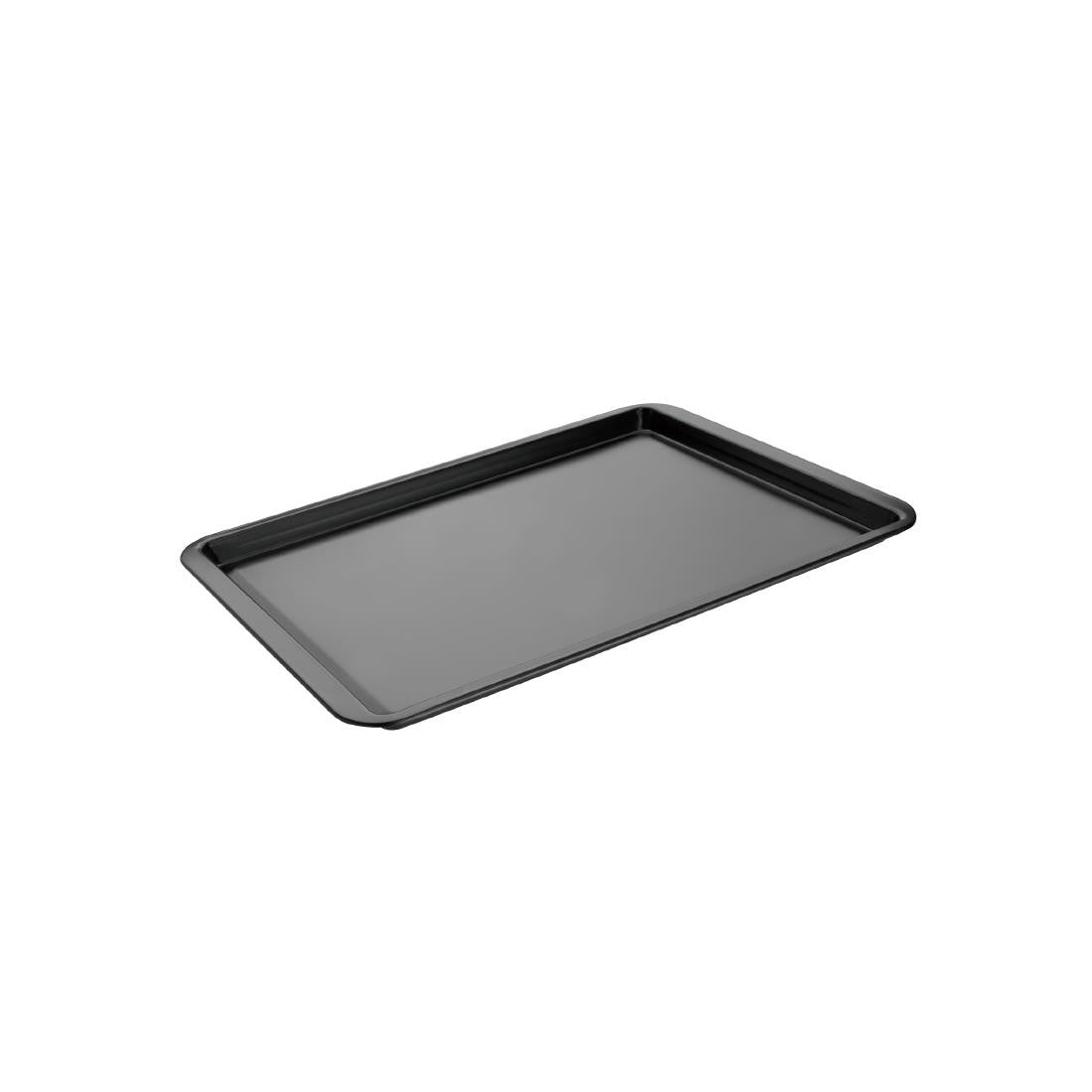Side top view of Vogue Non-Stick Carbon Steel Baking Tray 370 x 257mm.