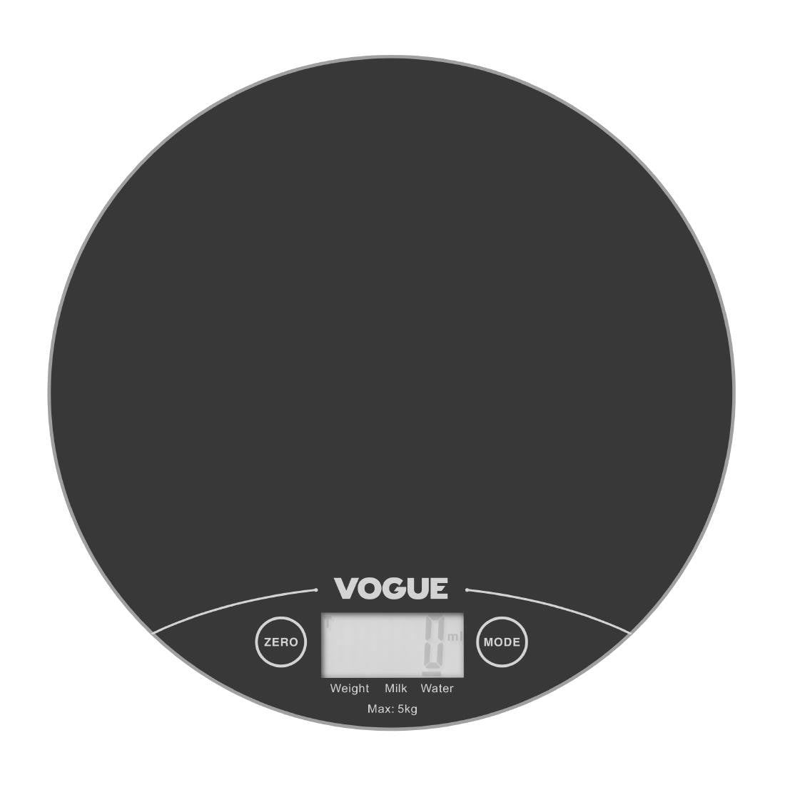 Front of Vogue Electronic Round Scales 5kg.