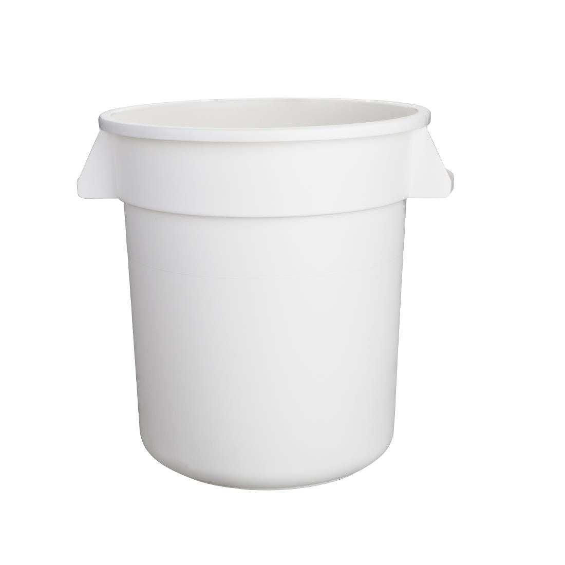Vogue Polypropylene Round Container Bin White 38Ltr in white backround.