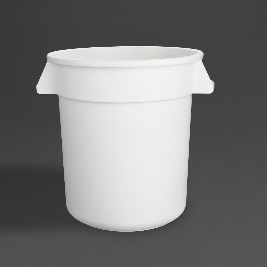 Full shot of Vogue Polypropylene Round Container Bin White 38Ltr.