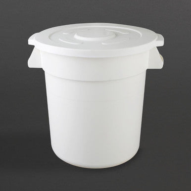 Vogue Polypropylene Round Container Bin White 38Ltr GG792