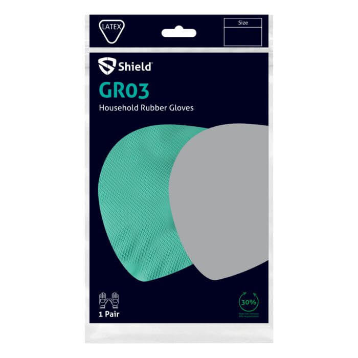 Household Rubber Gloves Green 12 Pairs