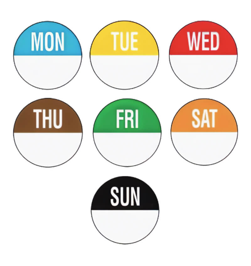 full set of Day Dot Food Labels