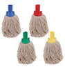 Yellow Blue Green and Read Exel Mop Heads next to each other